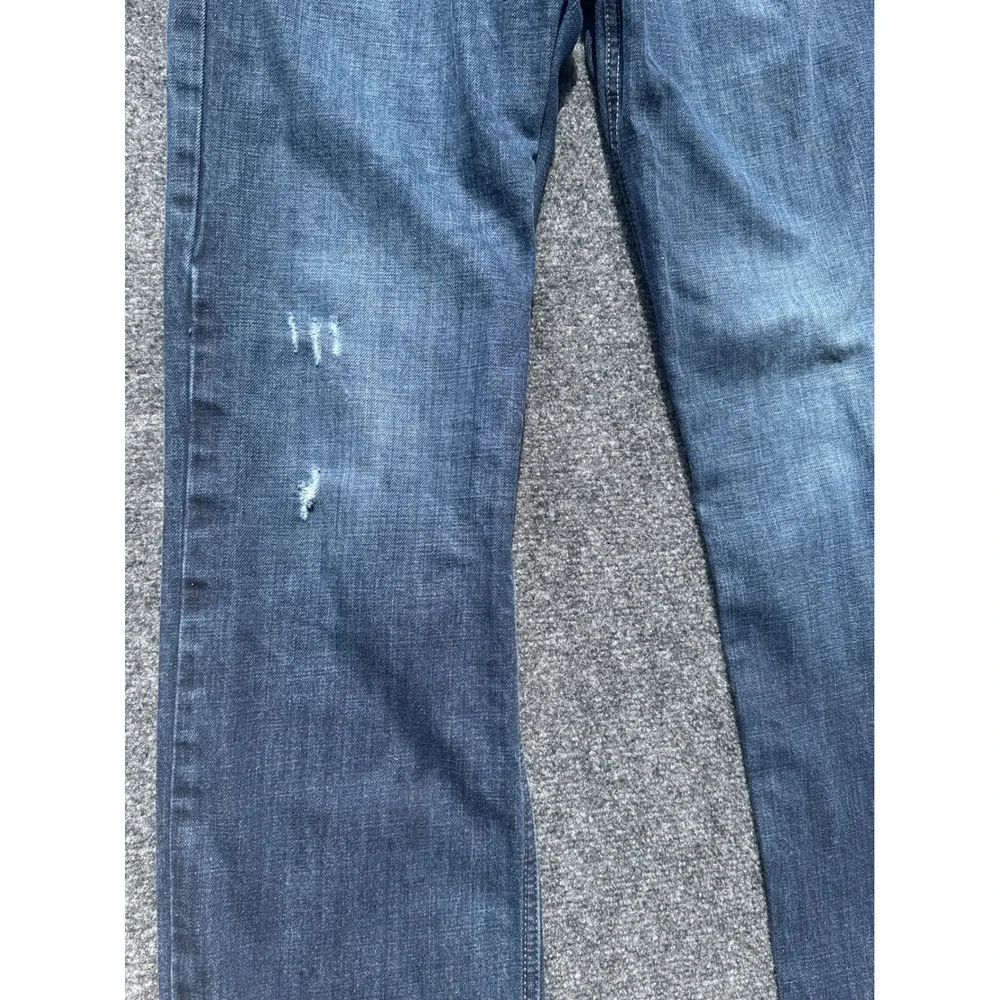 Urban Pipeline Mens Slim Straight‎ Leg Dark Wash Distressed Denim Jeans 32x34